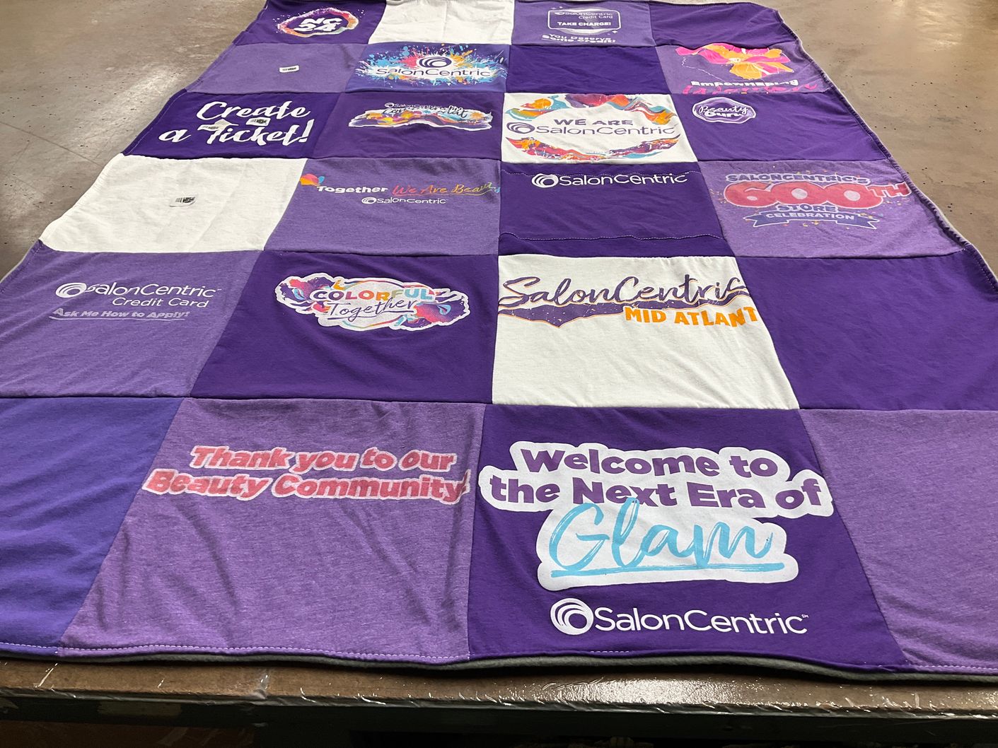 T-shirt quilt with beauty, hair themes by Tara from FL