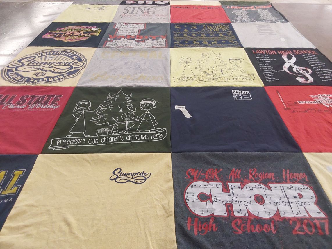 T-shirt quilt from lawton high school, ball state university by LaDaesha from TX