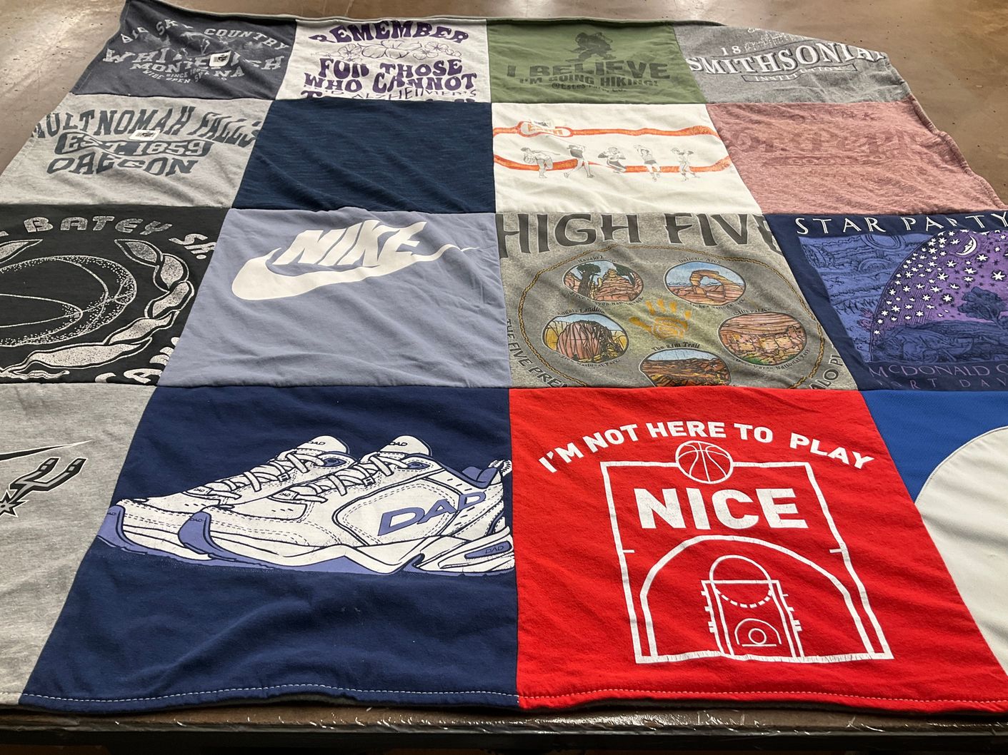 T-shirt quilt featuring san antonio spurs by Jennifer from TX