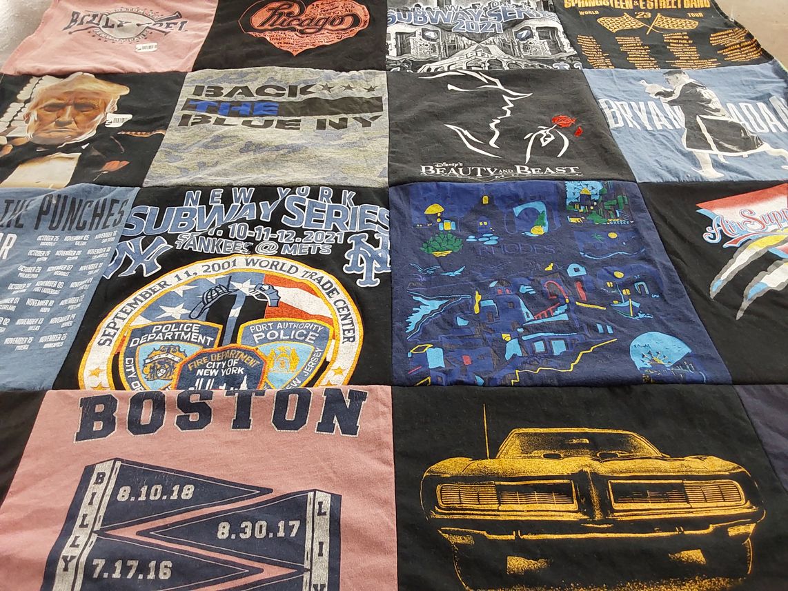 T-shirt quilt featuring new york yankees, new york mets by Julie from NY