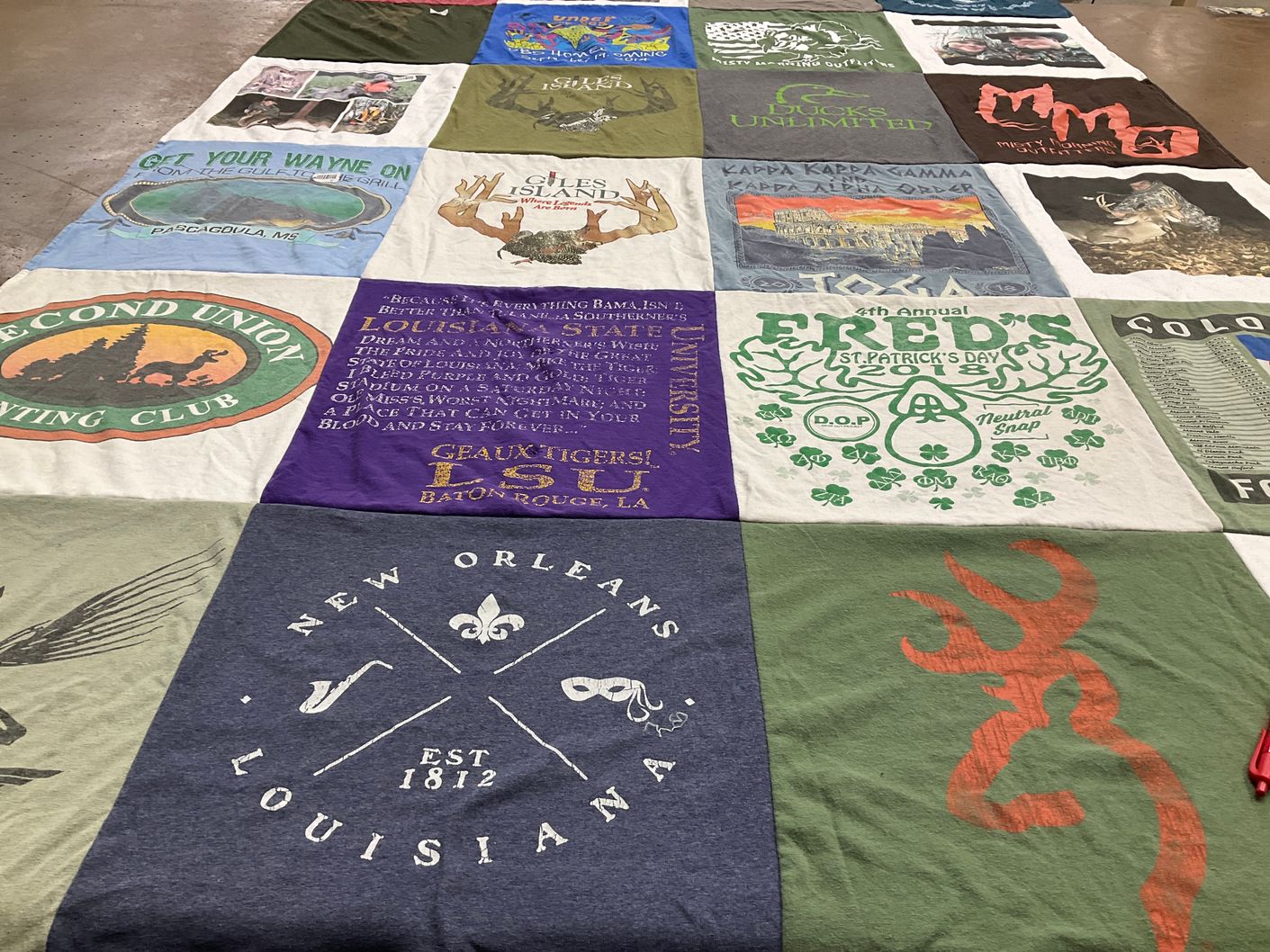 T-shirt quilt from louisiana state university by Bryan from CO