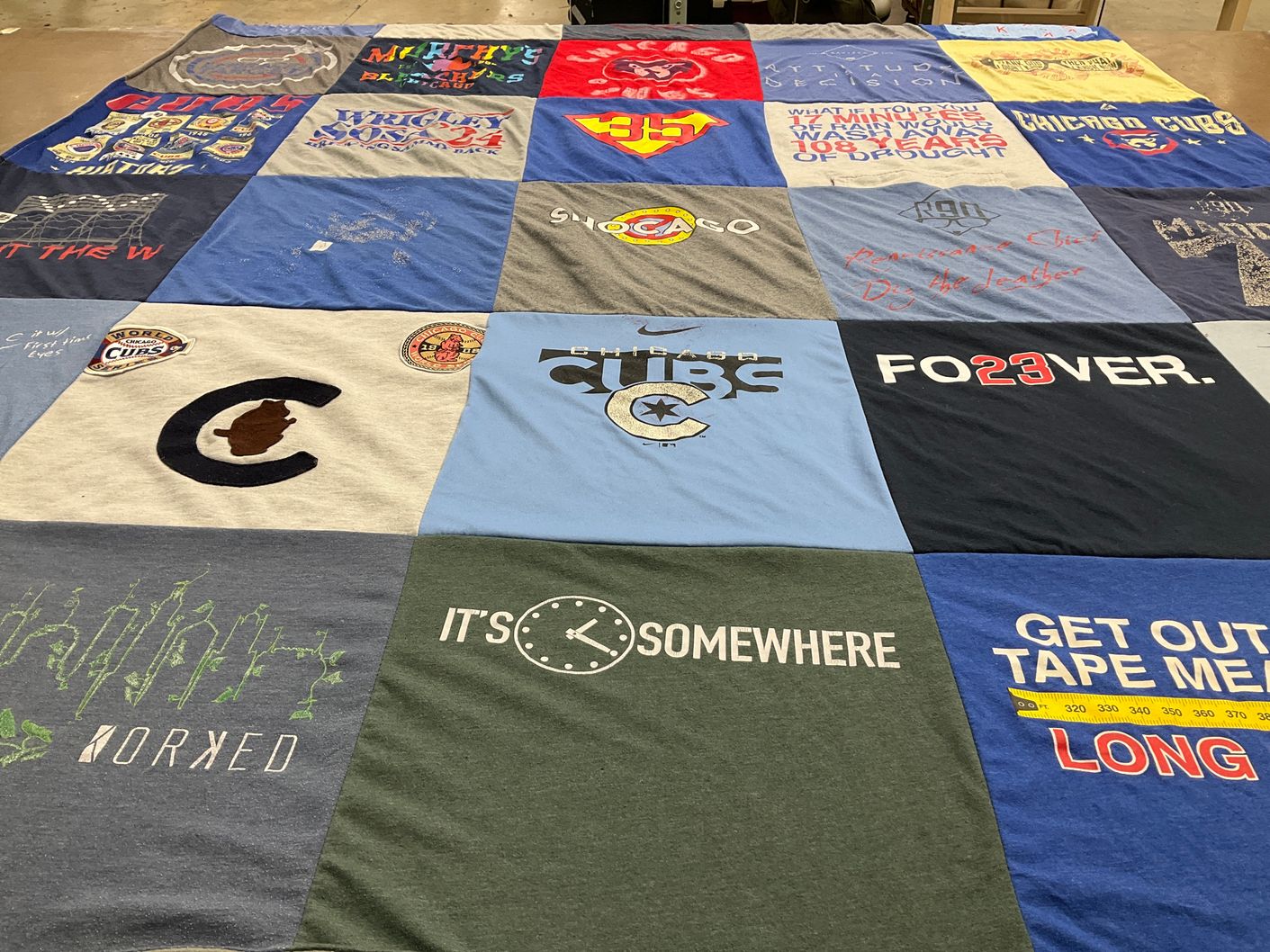 T-shirt quilt featuring chicago cubs by jim from AZ