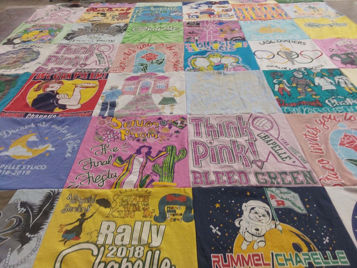 T-shirt quilt from chapelle high school by Lisa from LA