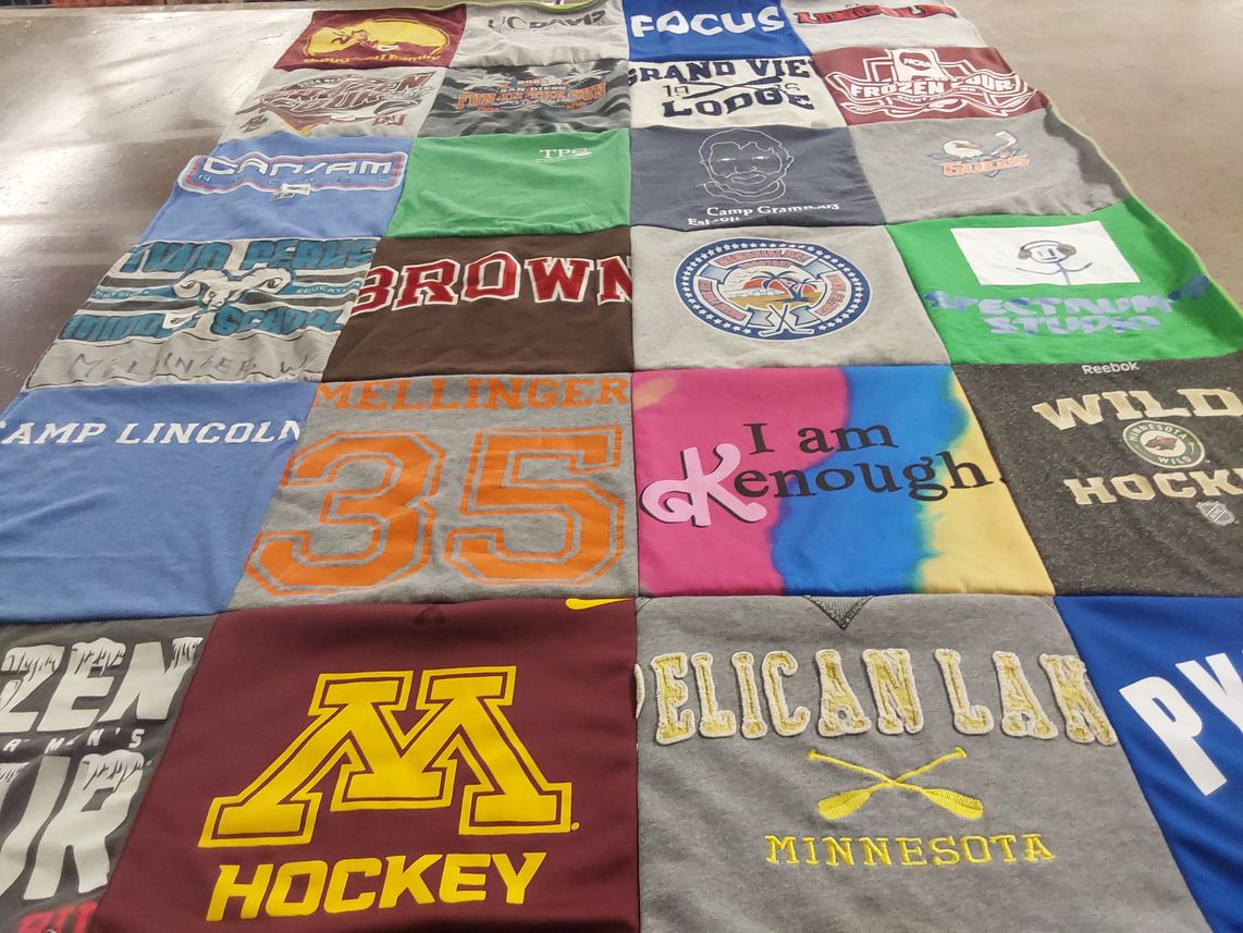 T-shirt quilt featuring hockey team by Mariah from CA