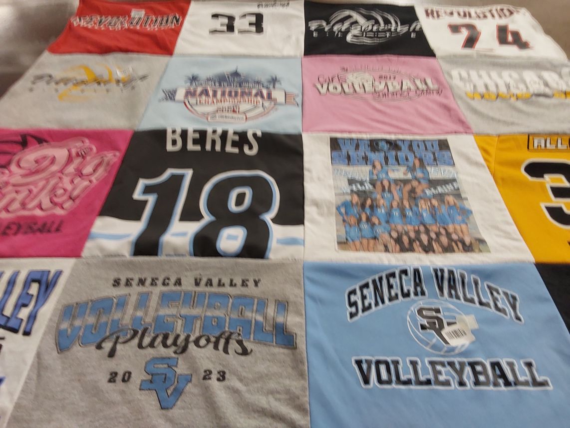T-shirt quilt featuring seneca valley volleyball by Eva from PA