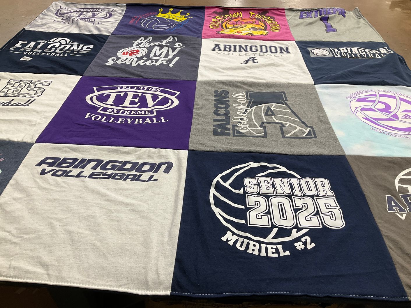 T-shirt quilt featuring abingdon volleyball by Alyson from VA