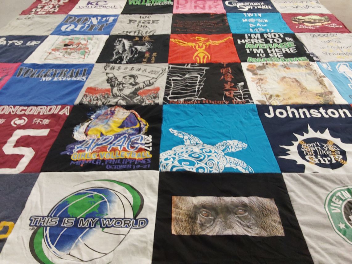 T-shirt quilt from concordia university by Deborah from AZ