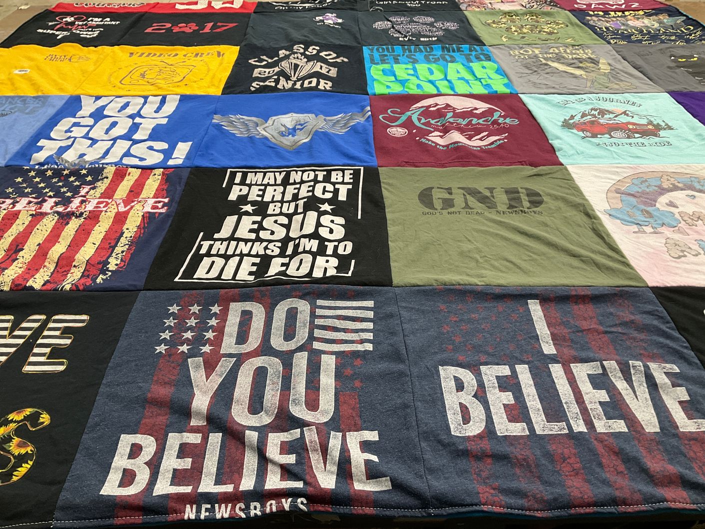 T-shirt quilt with faith, motivation themes by Brittany from AZ