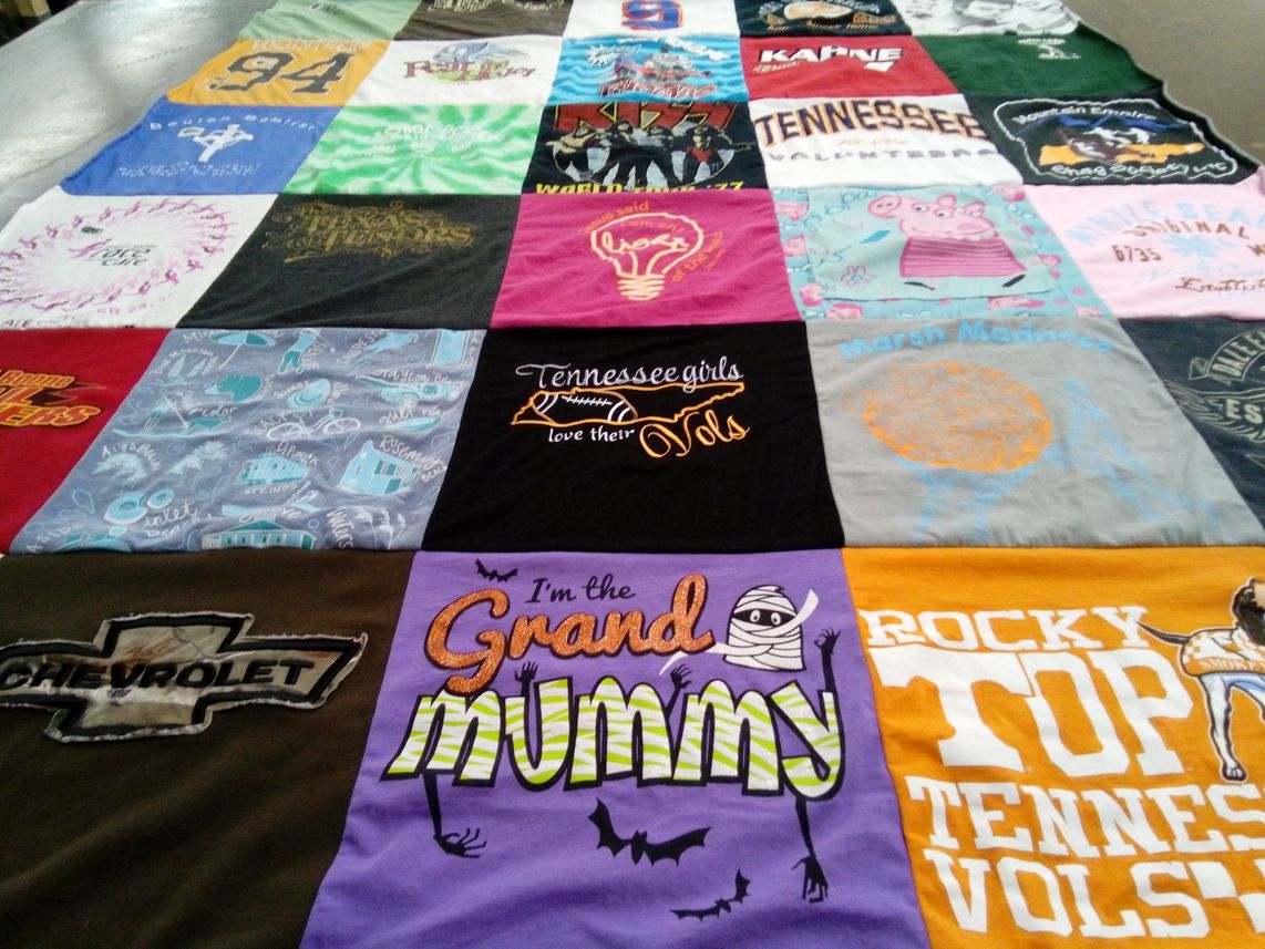 T-shirt quilt featuring the university of tennessee volunteers by Patty Jo from TN