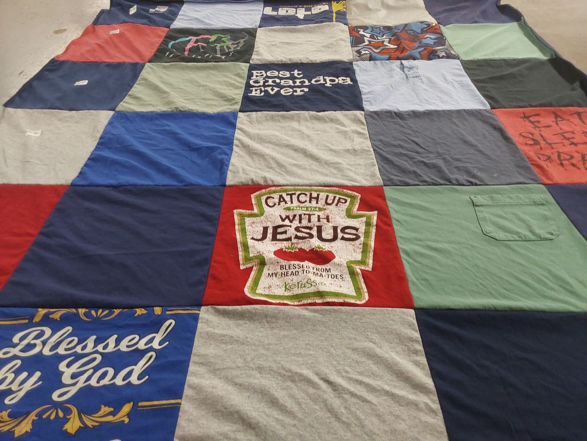 T-shirt quilt with faith, family themes by Limbani from FL
