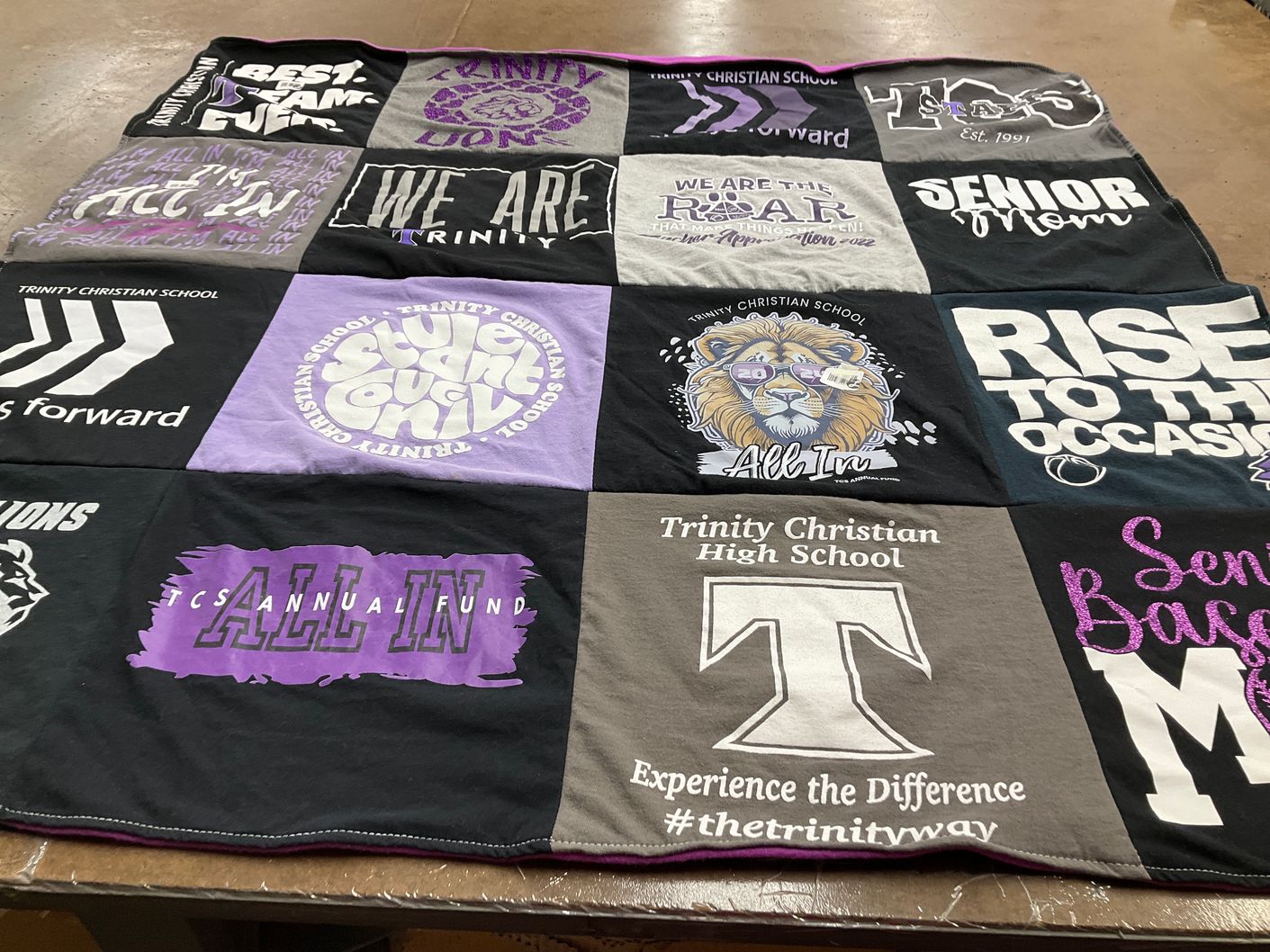 T-shirt quilt from trinity christian school, trinity christian high school by shannon from GA