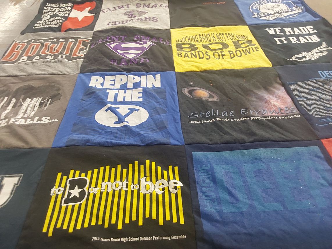 T-shirt quilt from james bowie high school by Michelle from TX