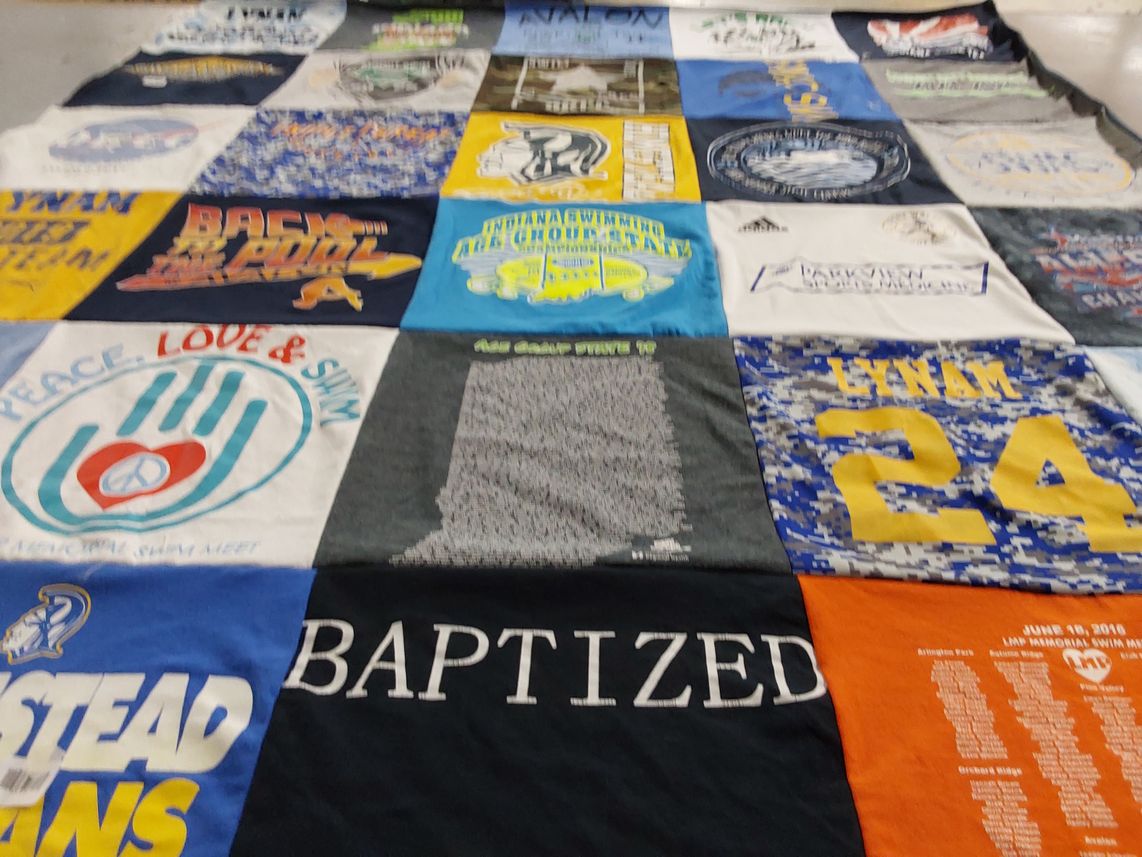 T-shirt quilt from lynams school by Amy from IN