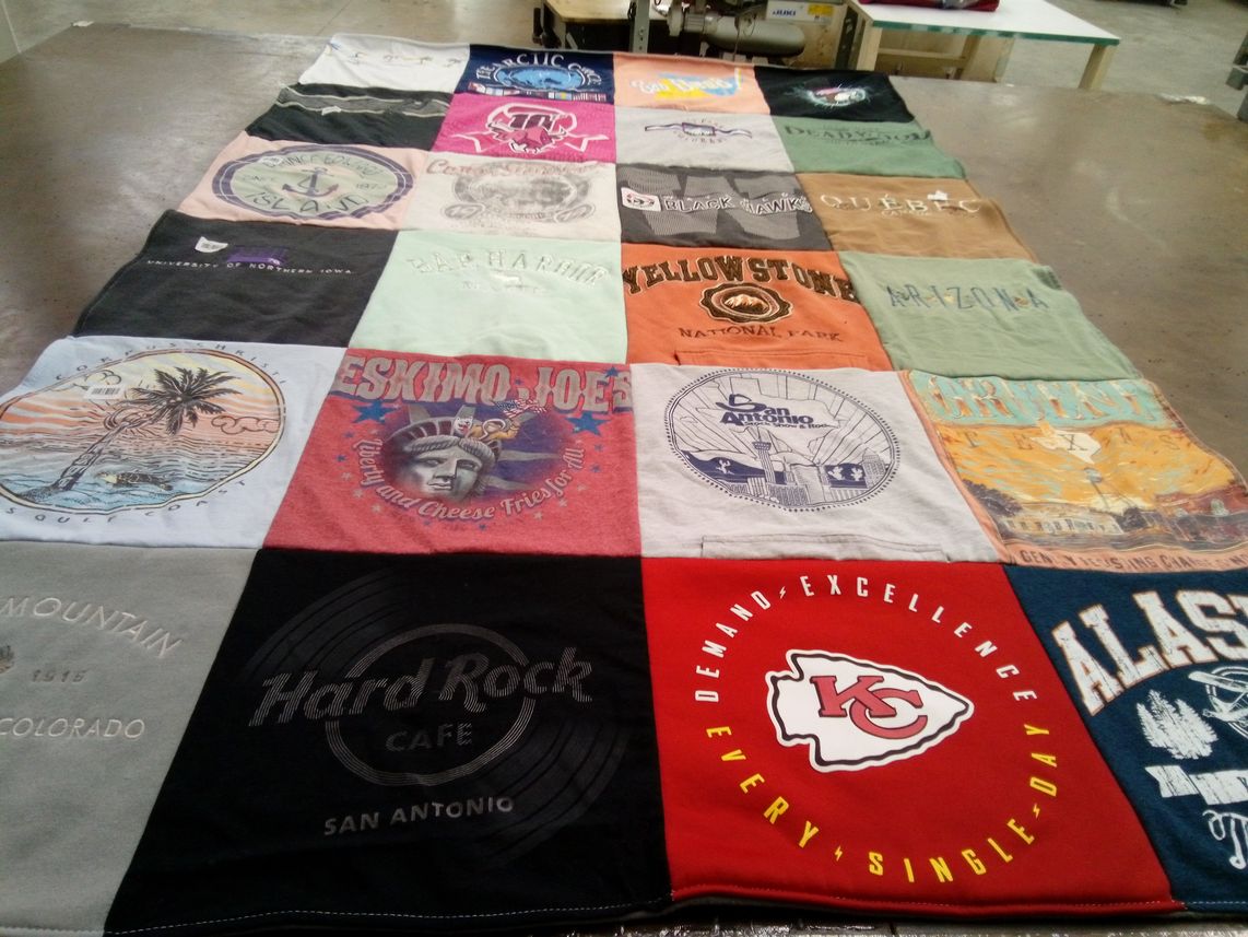 T-shirt quilt featuring kansas city chiefs by Angela from IA