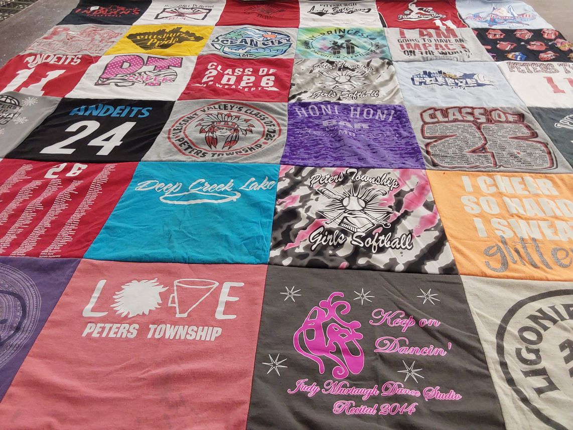 T-shirt quilt featuring peters township girls softball by Jeremy from PA