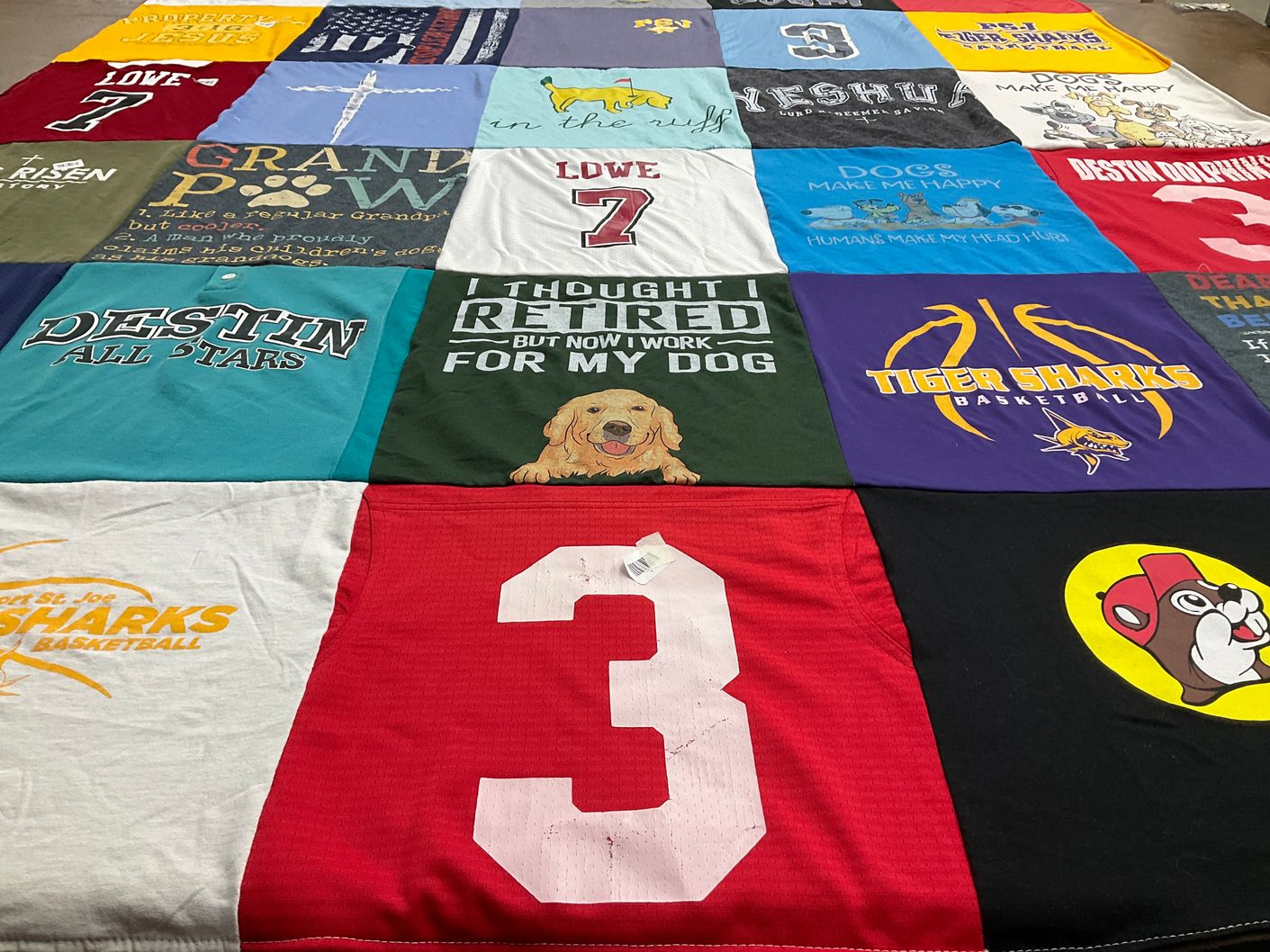 T-shirt quilt featuring tiger sharks basketball by Joe from FL