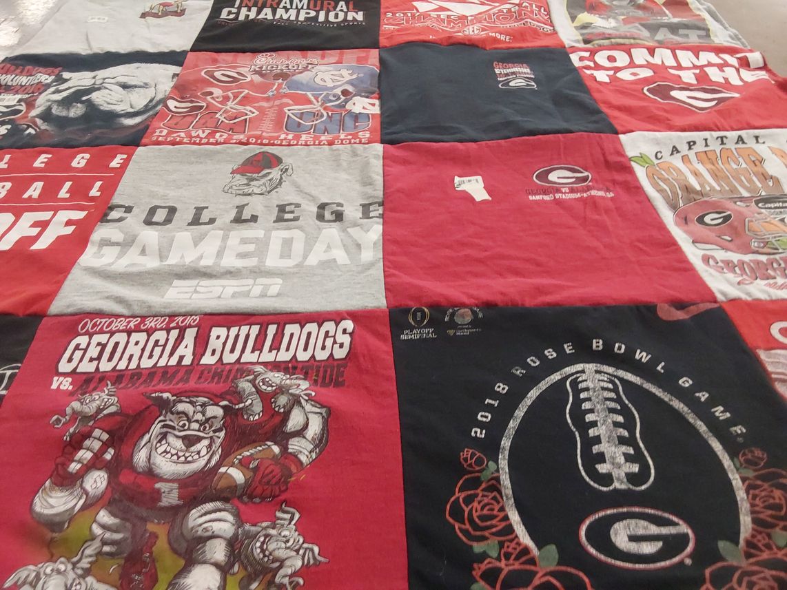 T-shirt quilt featuring georgia bulldogs by STEPHANIE from FL