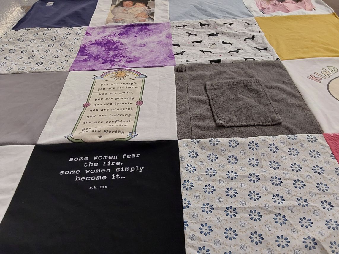 T-shirt quilt with inspiration, empowerment themes by Batsheva from NY