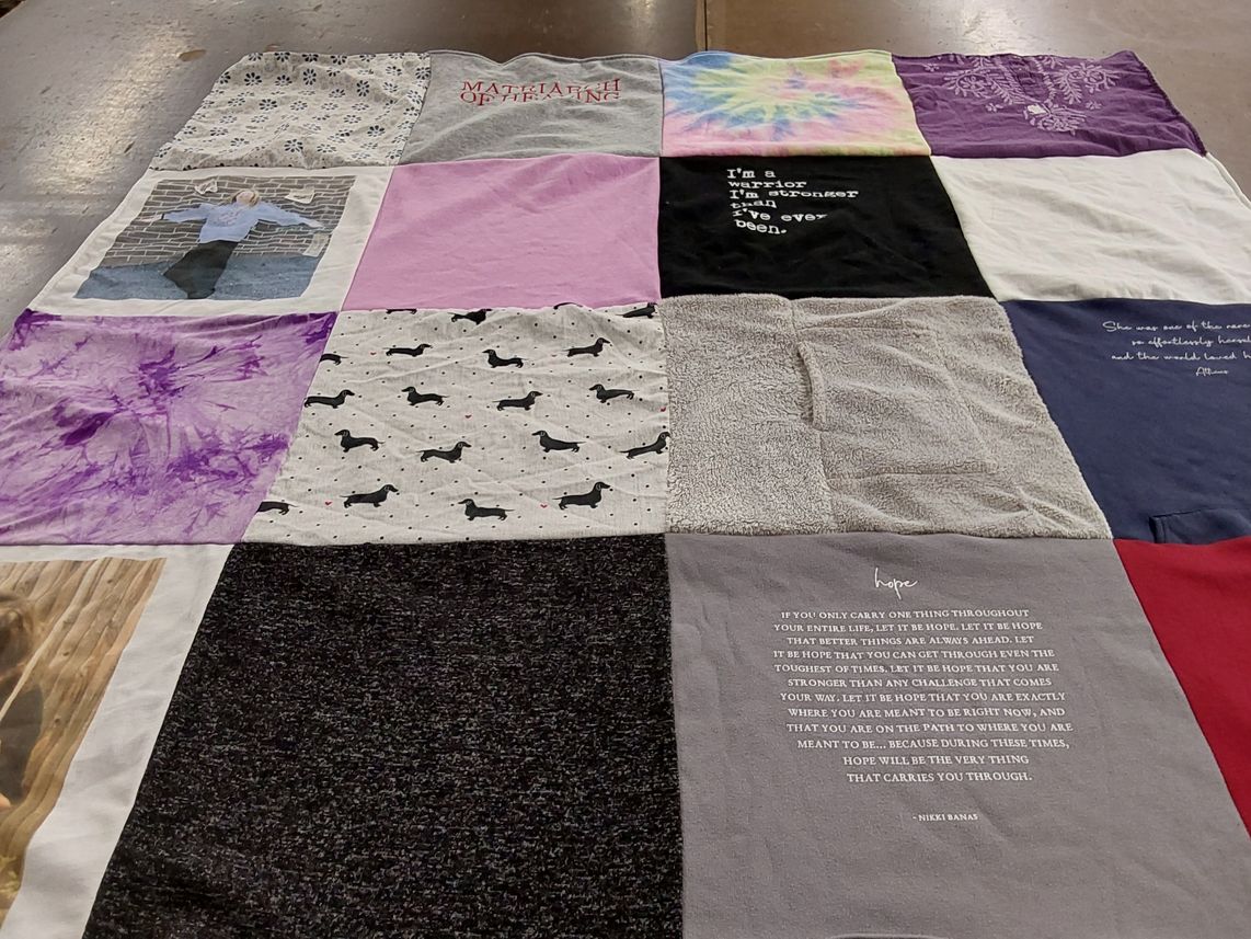 T-shirt quilt with animal rescue, inspiration themes by Batsheva from NY