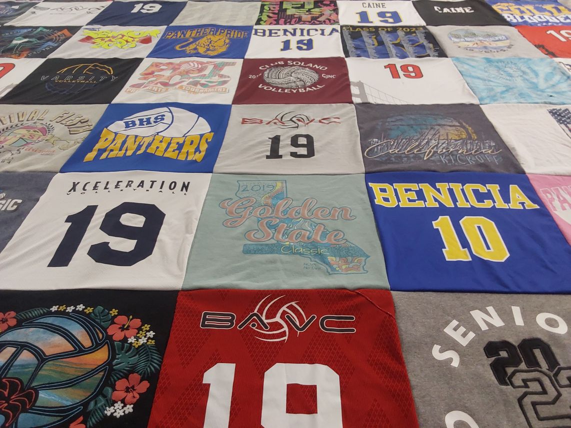 T-shirt quilt featuring benicia high school volleyball team by Angela from CA