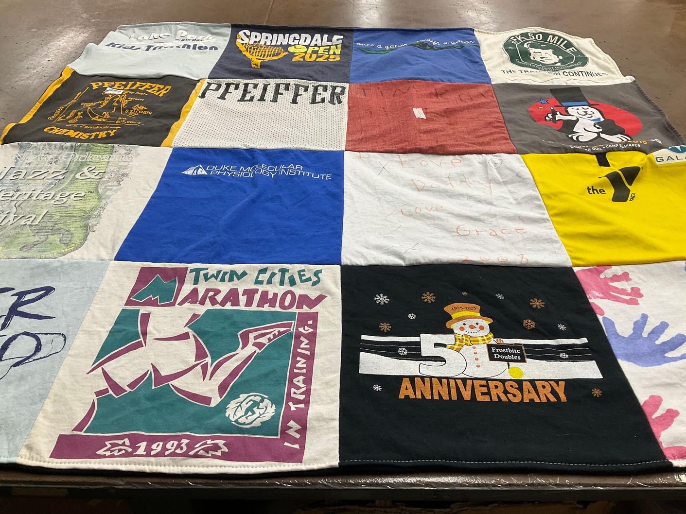 T-shirt quilt from pfeiffer university by Kelli from NC