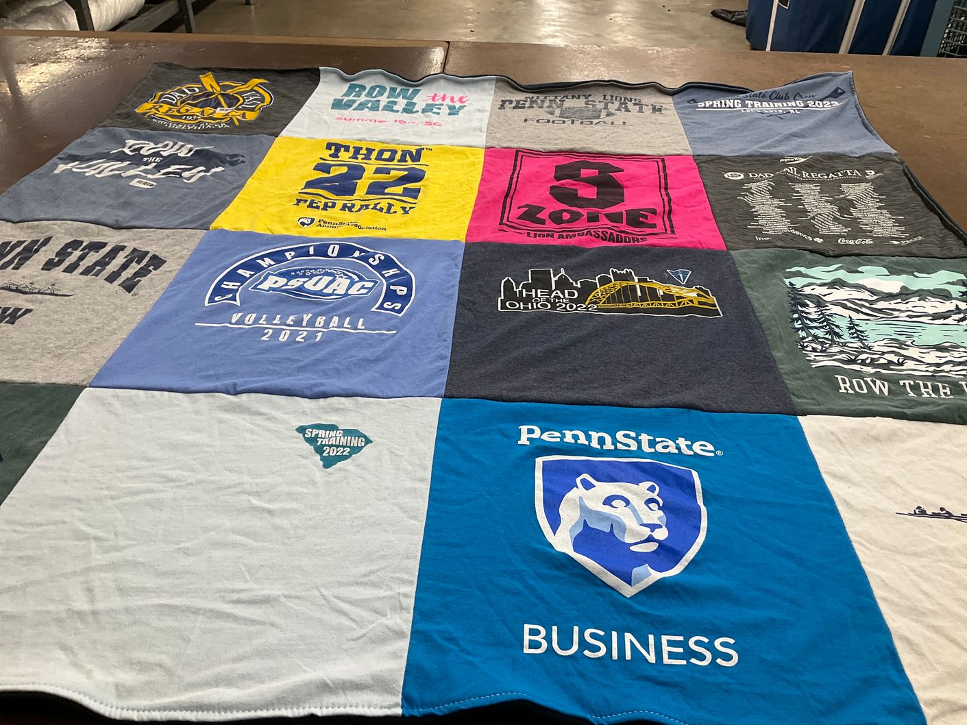T-shirt quilt featuring penn state university football, penn state university volleyball by Christina from MD