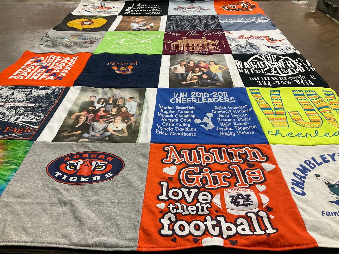 T-shirt quilt featuring auburn university by Susie from AL