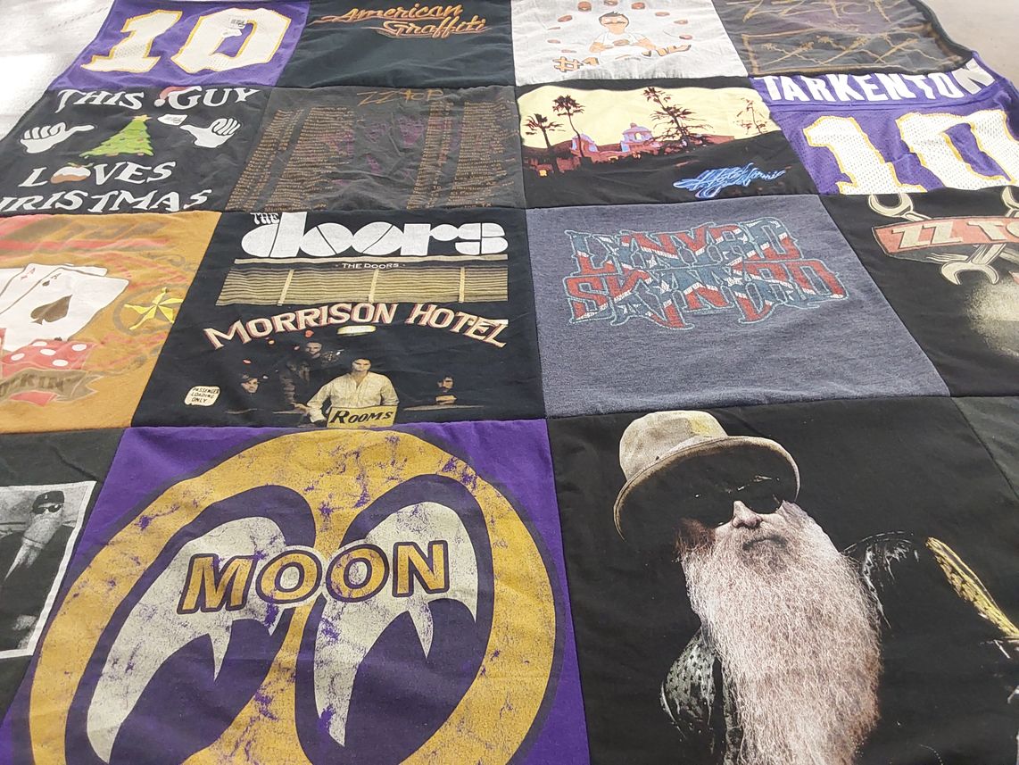T-shirt quilt with music, holidays themes by Susan from VA