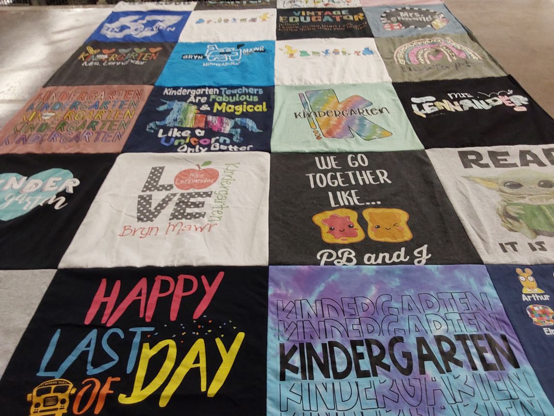 T-shirt quilt from bryn mawr kindergarten by Jen from MN
