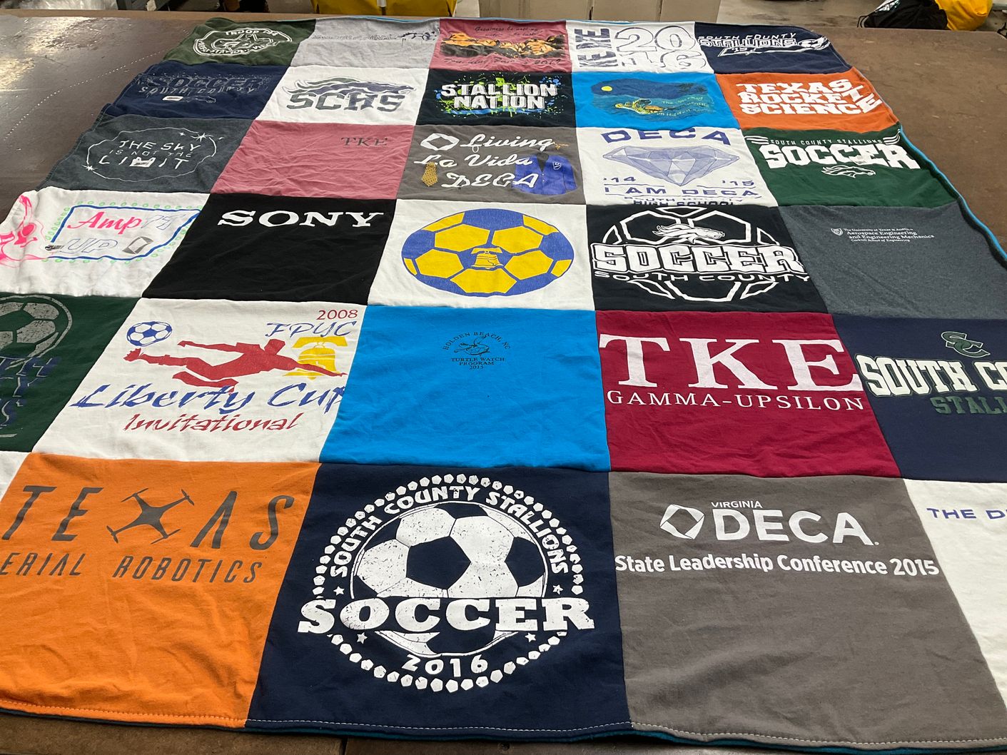 T-shirt quilt featuring south county high school soccer by Charlene from VA