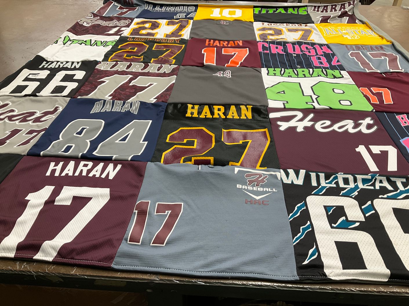 T-shirt quilt featuring wildcats, titans by Kathleen from IL