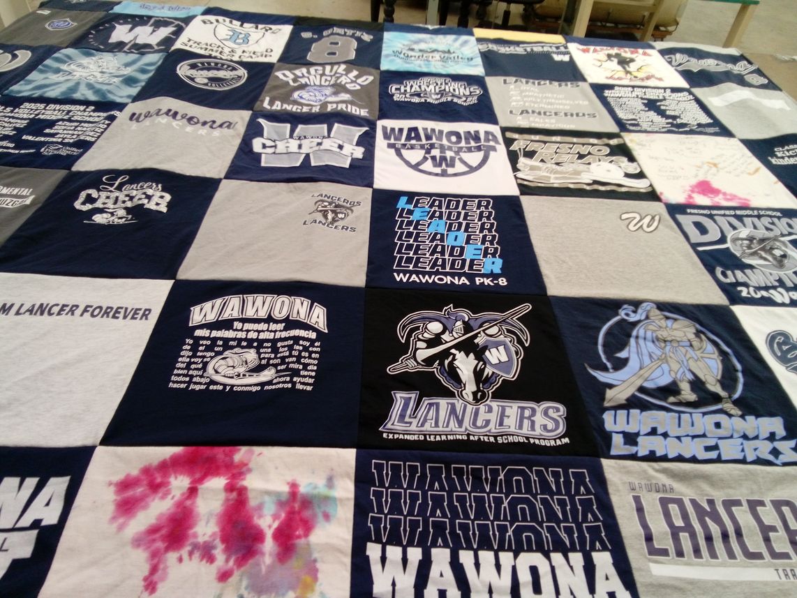 T-shirt quilt featuring wawona lancers by Shelby from CA