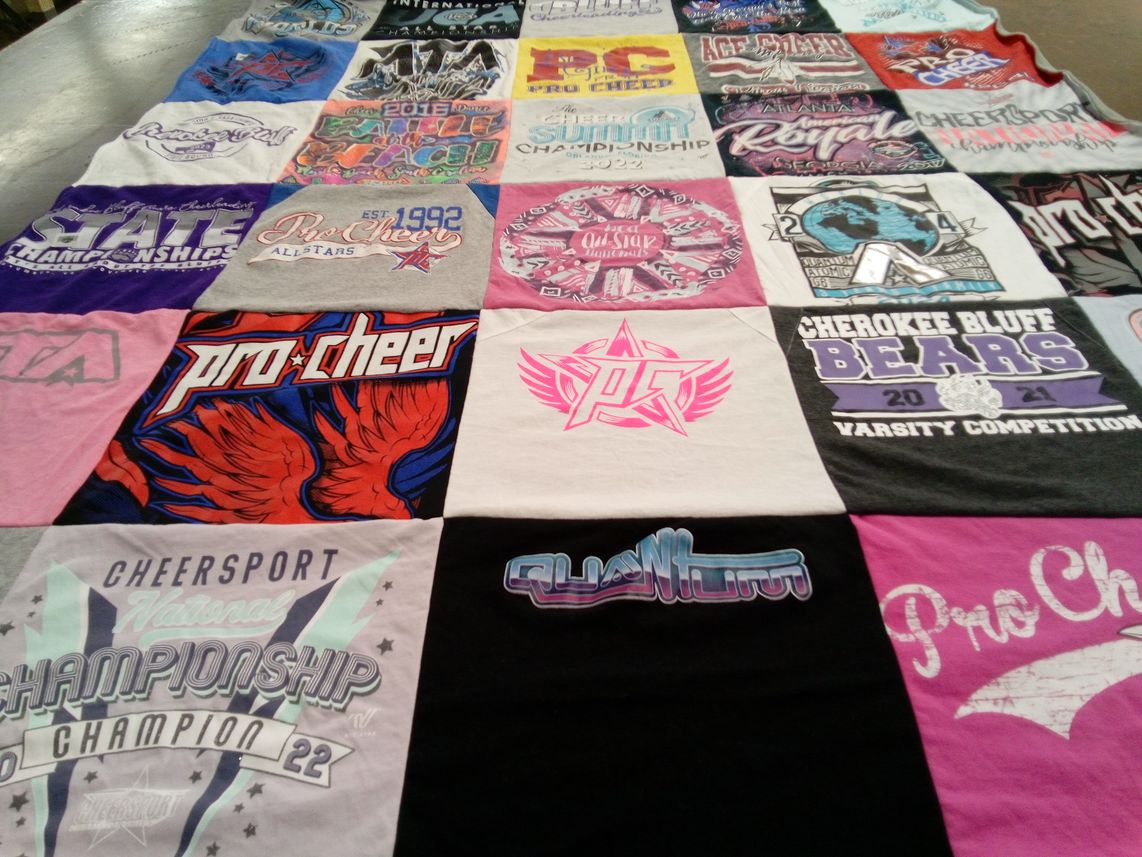 T-shirt quilt from cherokee bluff high school by Carey from GA