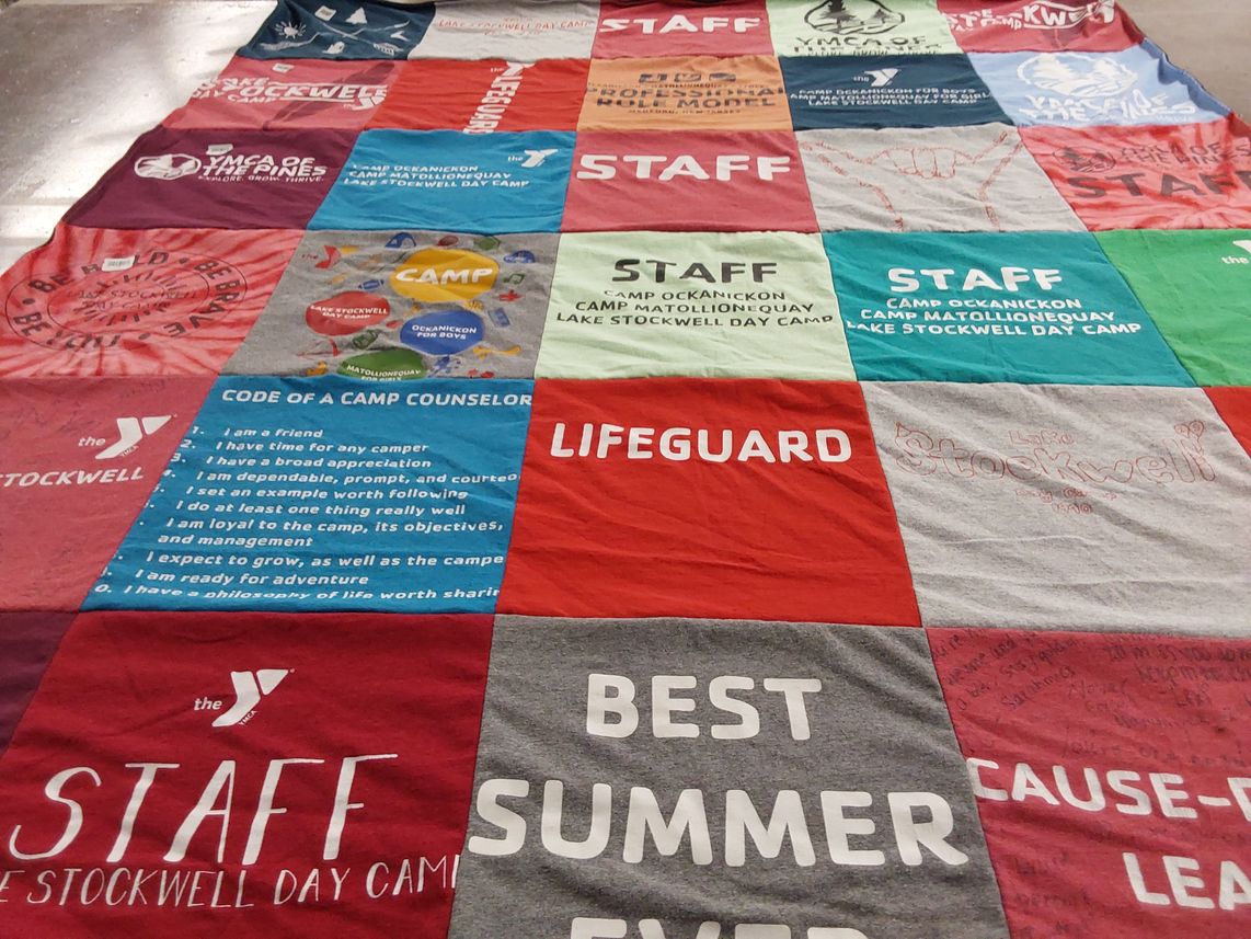 T-shirt quilt from lake stockwell day camp by Mia from NJ