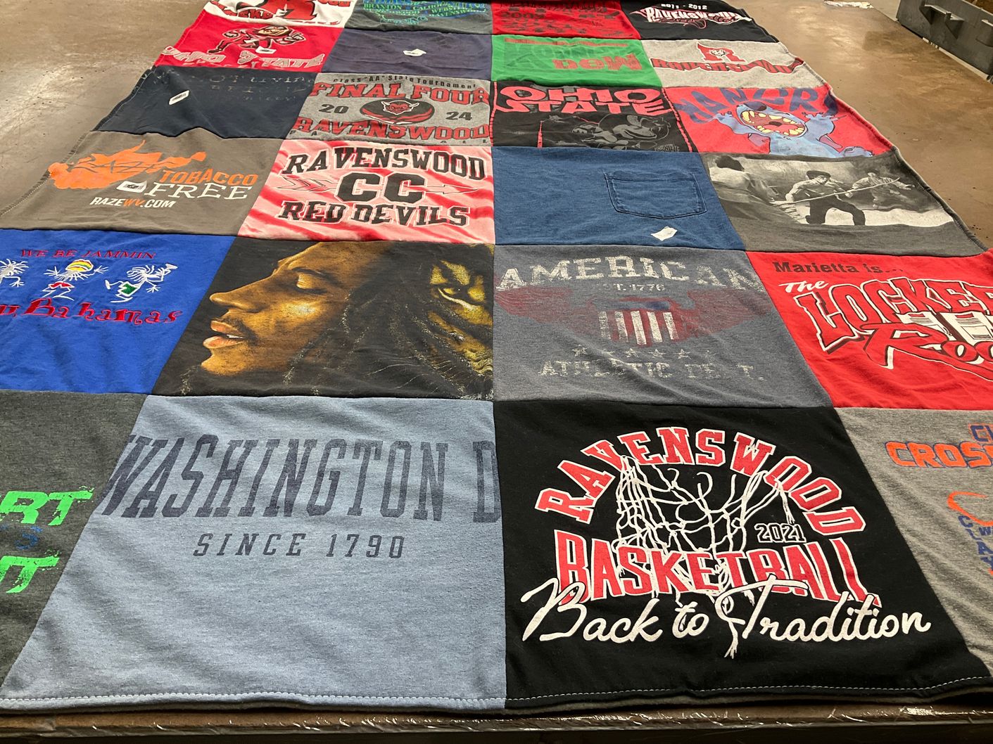 T-shirt quilt featuring ravenswood red devils basketball by Cara from WV