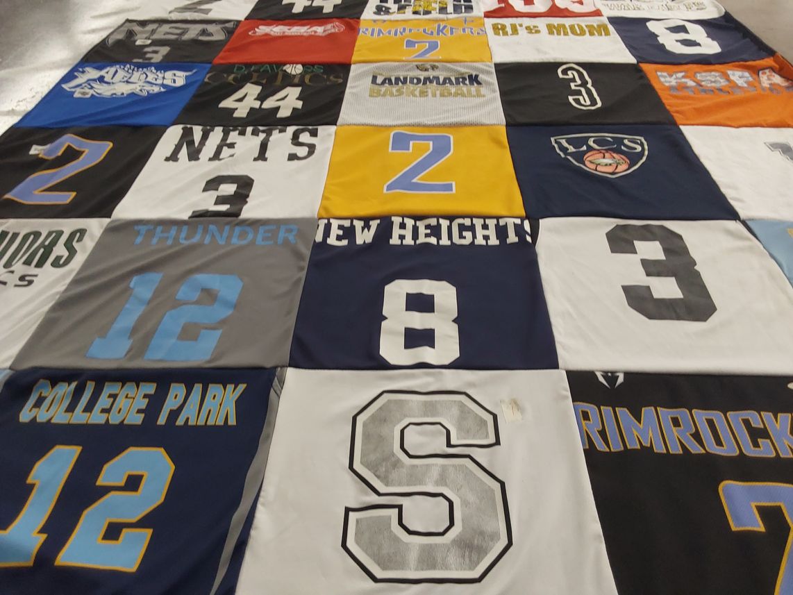 T-shirt quilt featuring netherlands basketball team, thunder basketball team by Sabin from GA