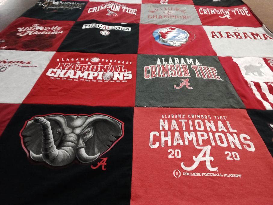T-shirt quilt featuring university of alabama crimson tide by Layton from FL