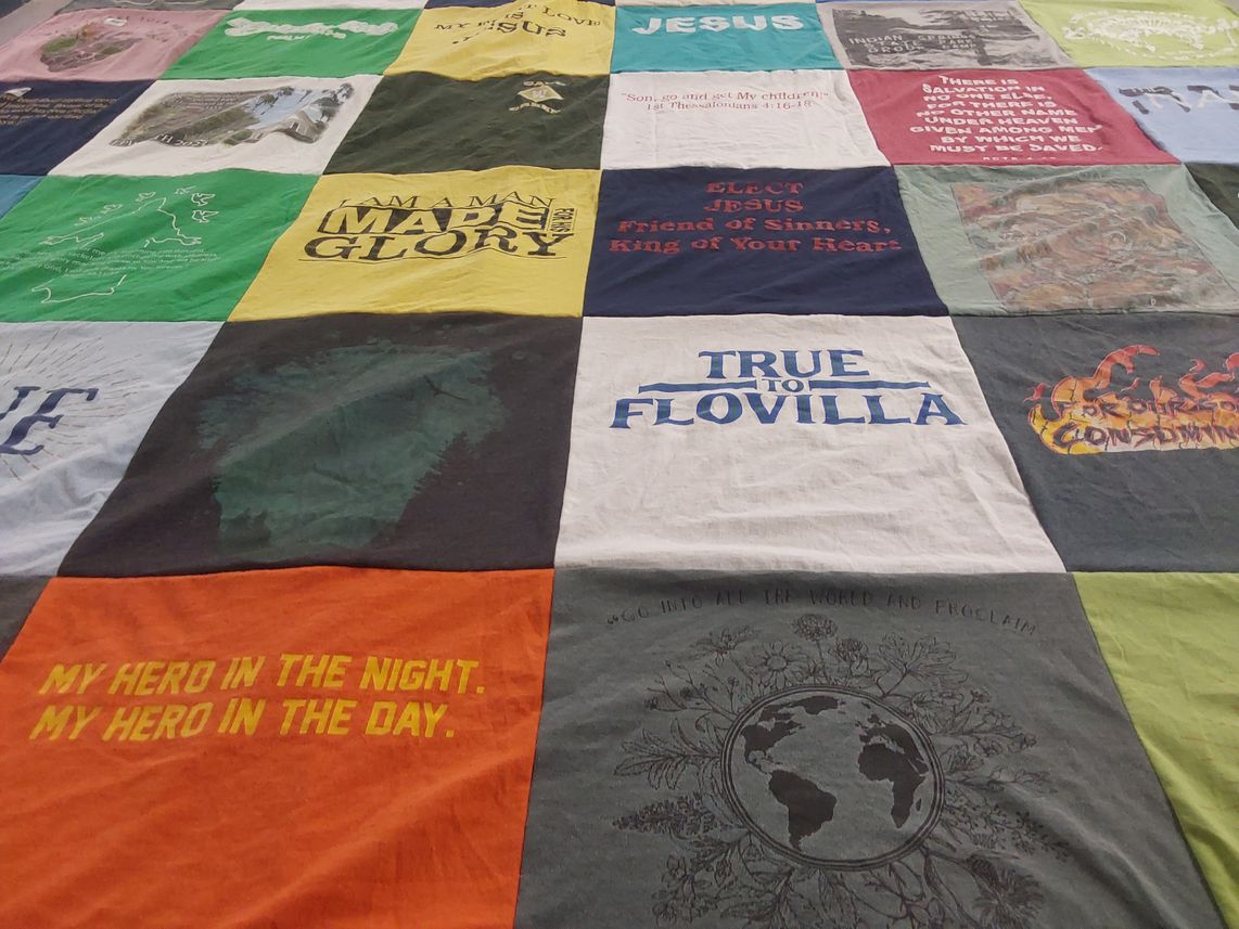 T-shirt quilt with religion, christianity themes by Joshua from GA