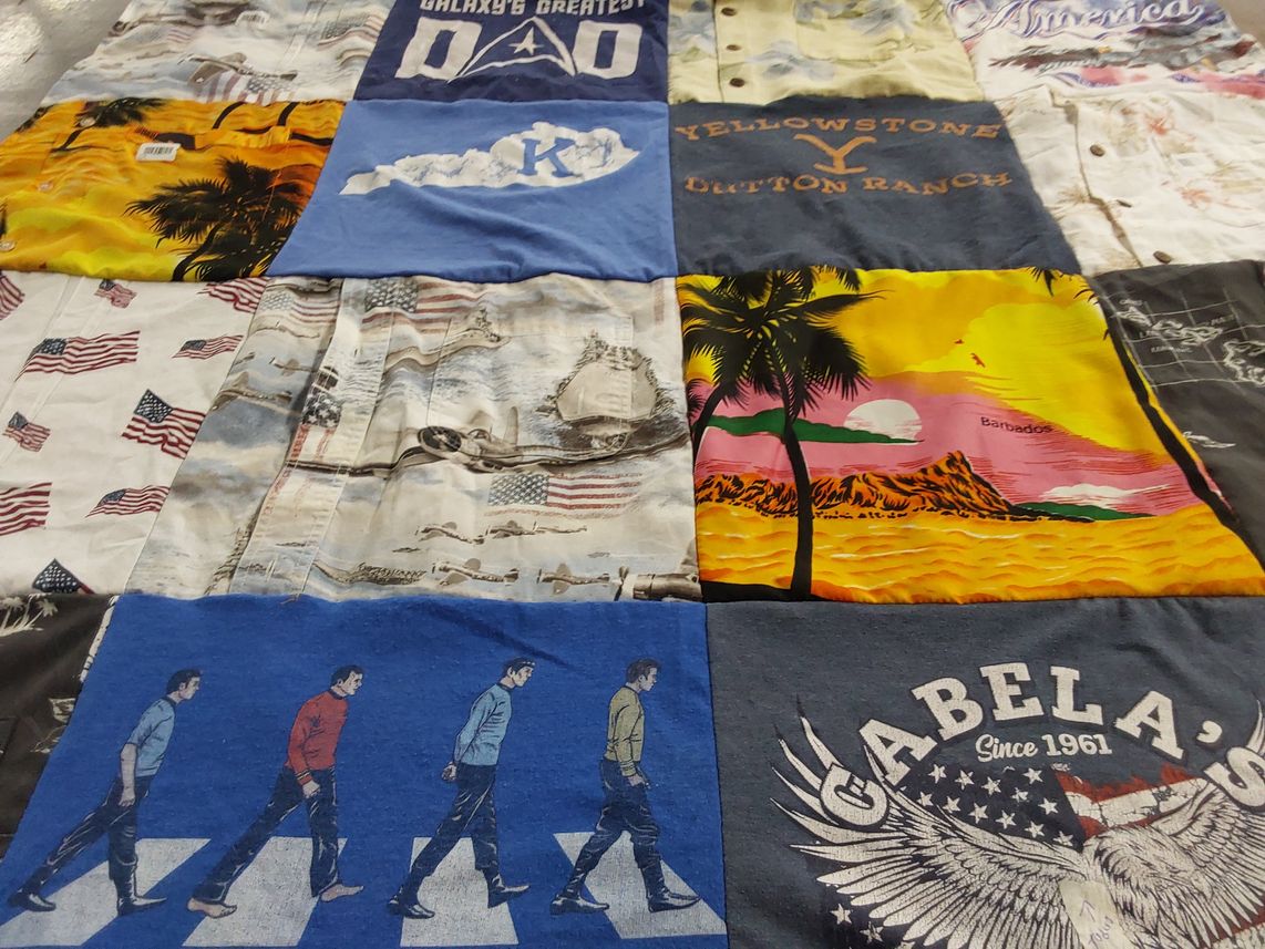 T-shirt quilt with travel, nature themes by Ashley from KY