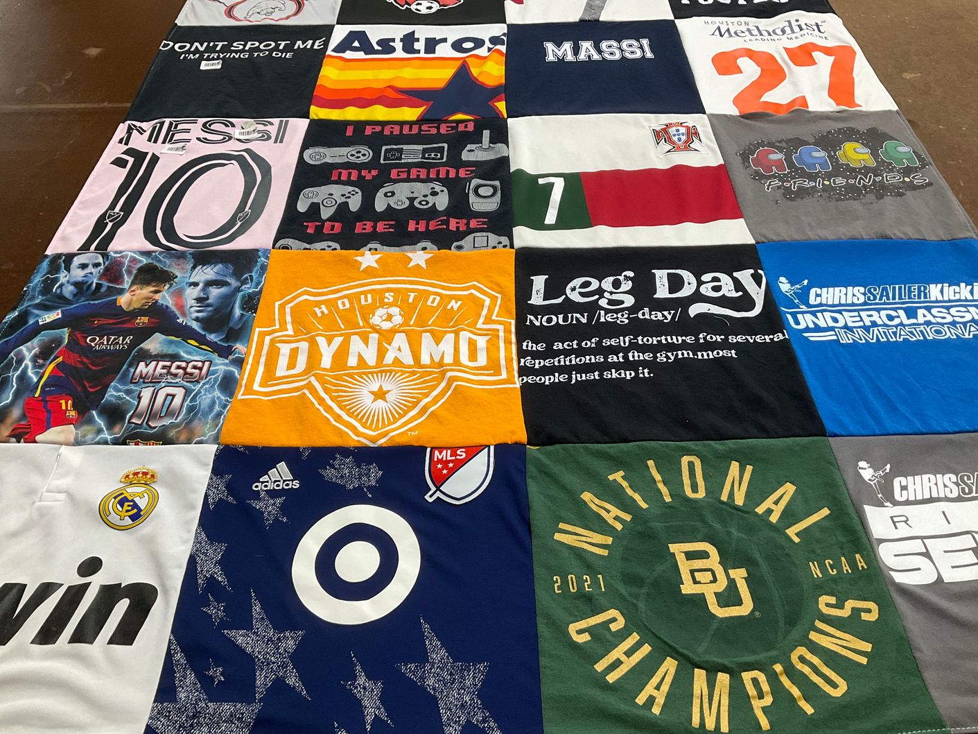 T-shirt quilt featuring houston dynamo by Nancy from TX