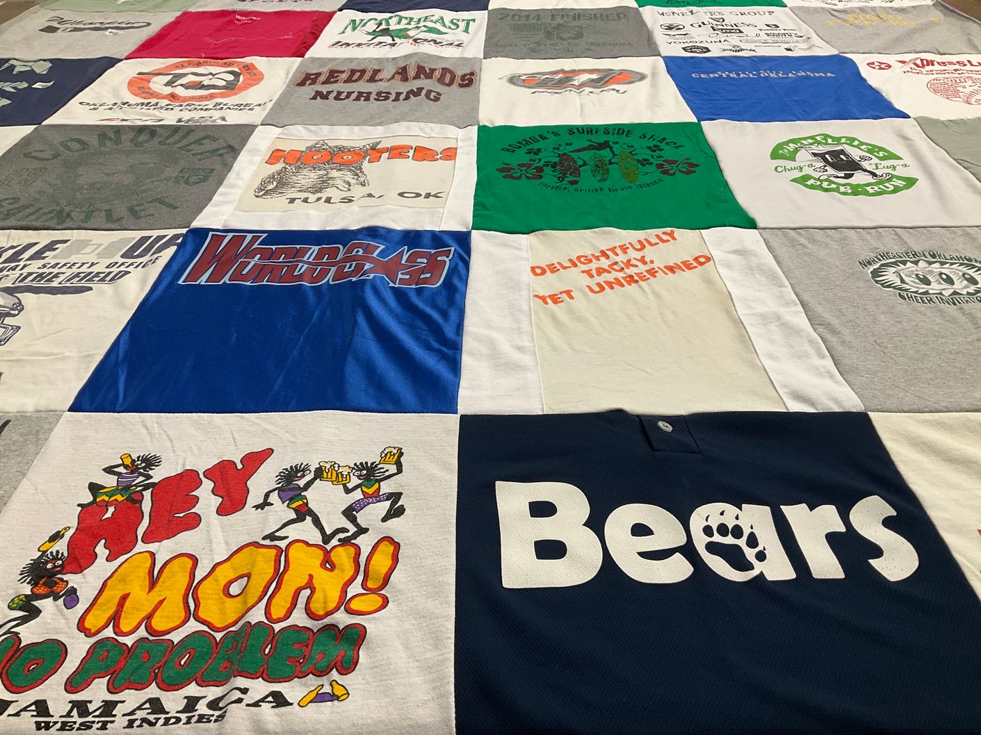 T-shirt quilt featuring bears by Ashley from OK