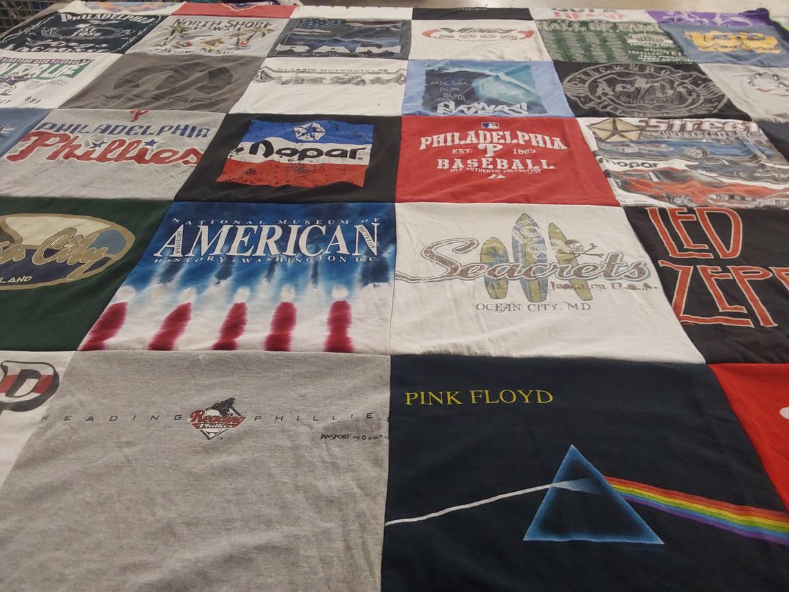 T-shirt quilt featuring philadelphia phillies, reading phillies by Rachel from PA