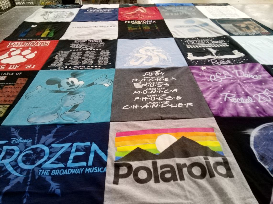T-shirt quilt with theater, dance themes by Alyssa from NY