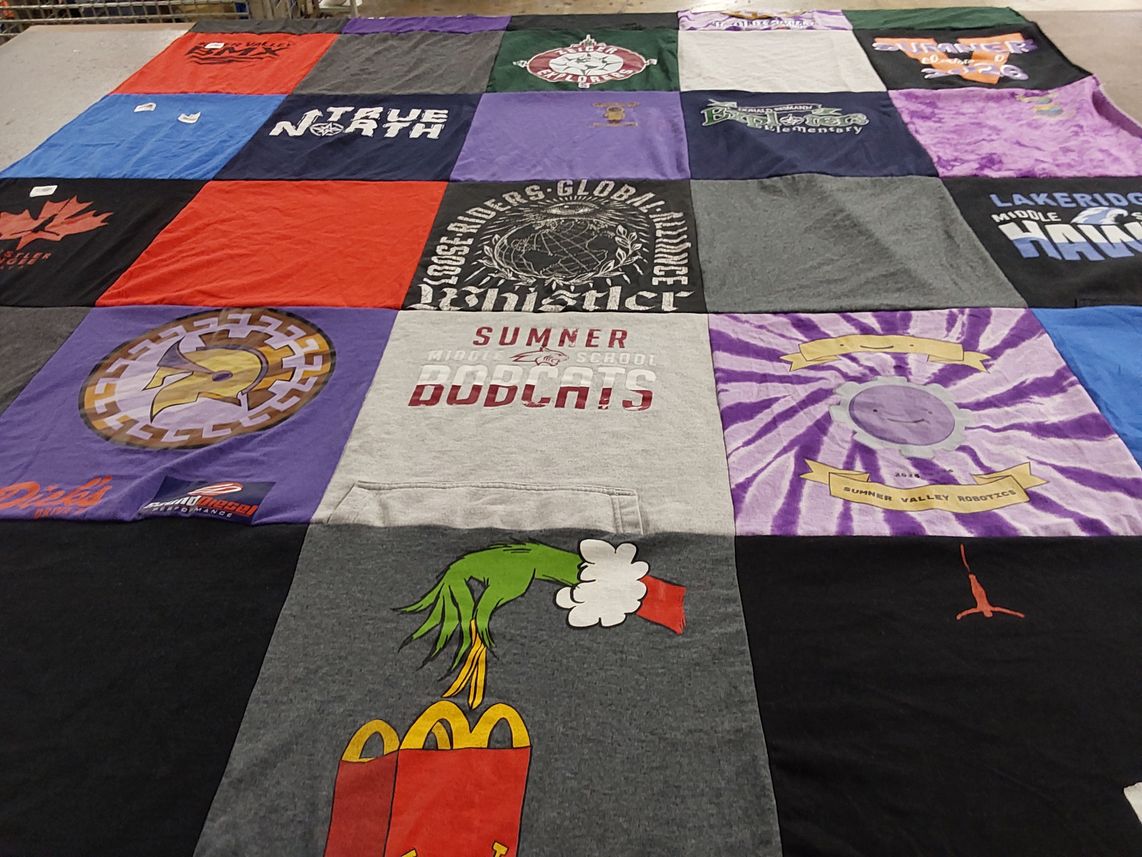 T-shirt quilt featuring sumner middle school bobcats by Jonna from WA