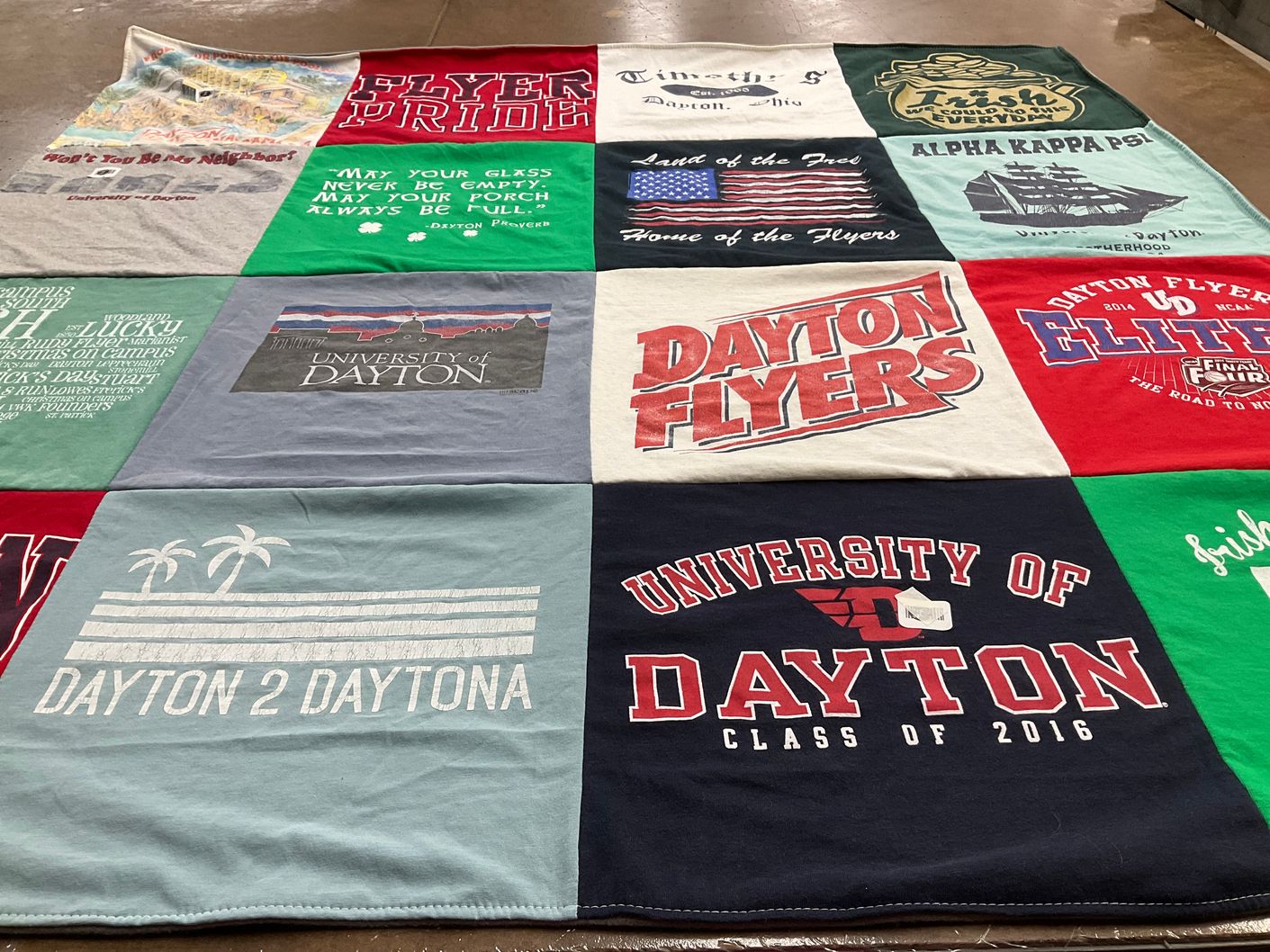 T-shirt quilt featuring dayton flyers by Bridget from NY
