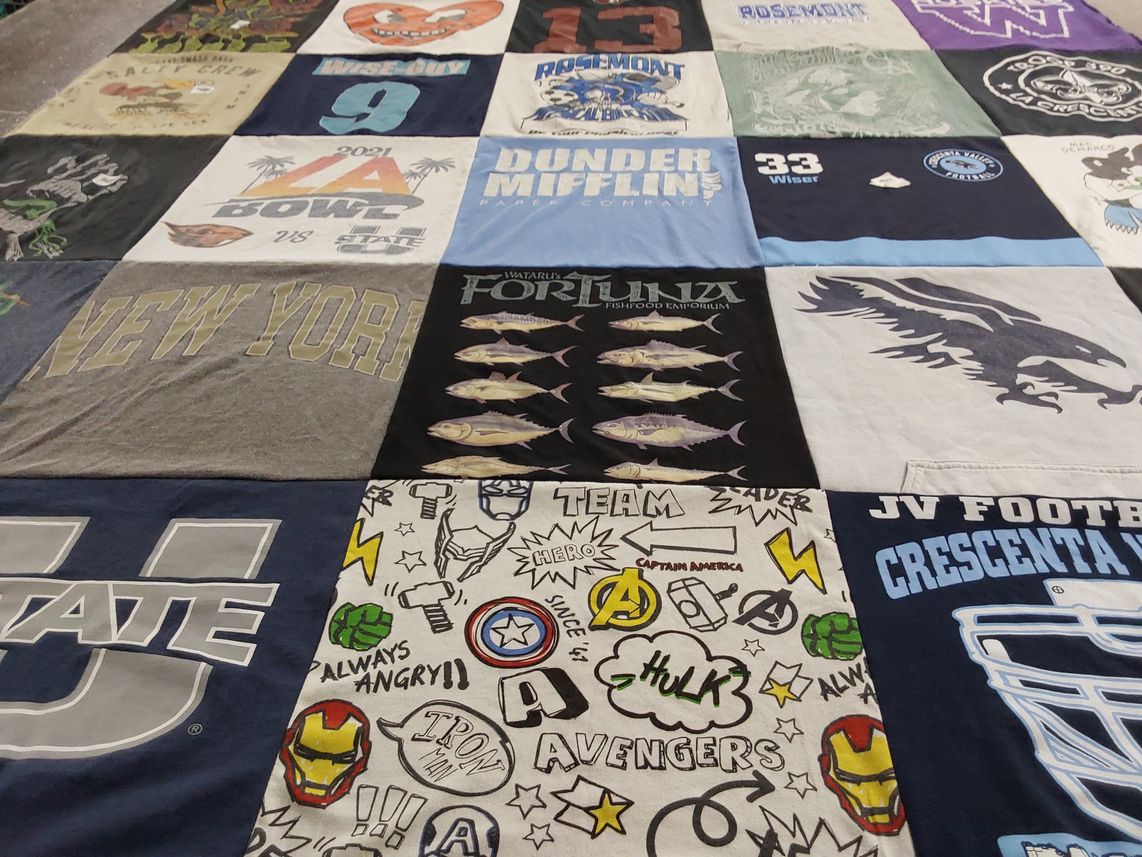 T-shirt quilt featuring crescenta valley jv football by Melanie from CA