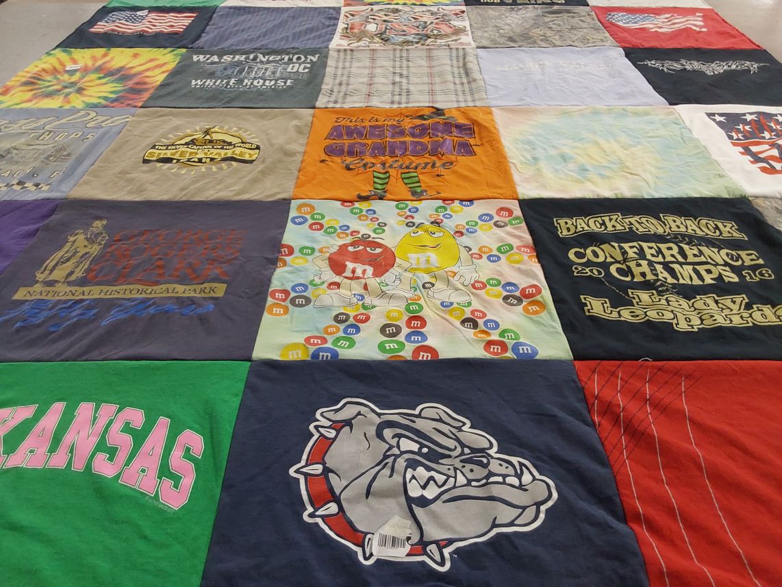 T-shirt quilt featuring lady leopards by Gary from AR