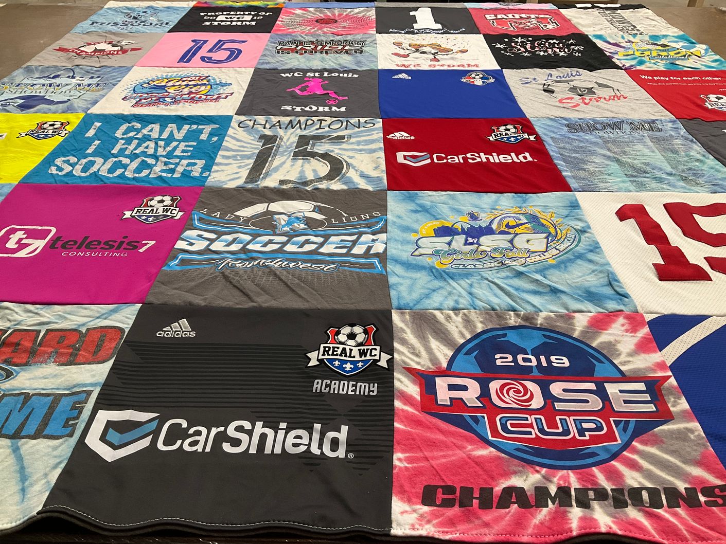 T-shirt quilt featuring st louis storm ladies soccer team by Kylie from MO