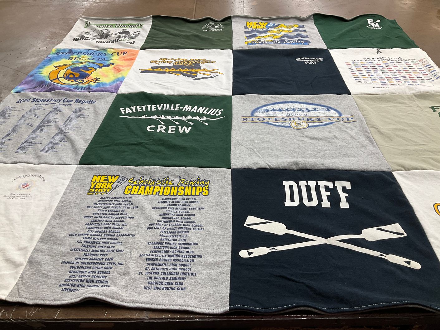 T-shirt quilt from fayetteville-manlius high school, new york state university by Laurie from NY