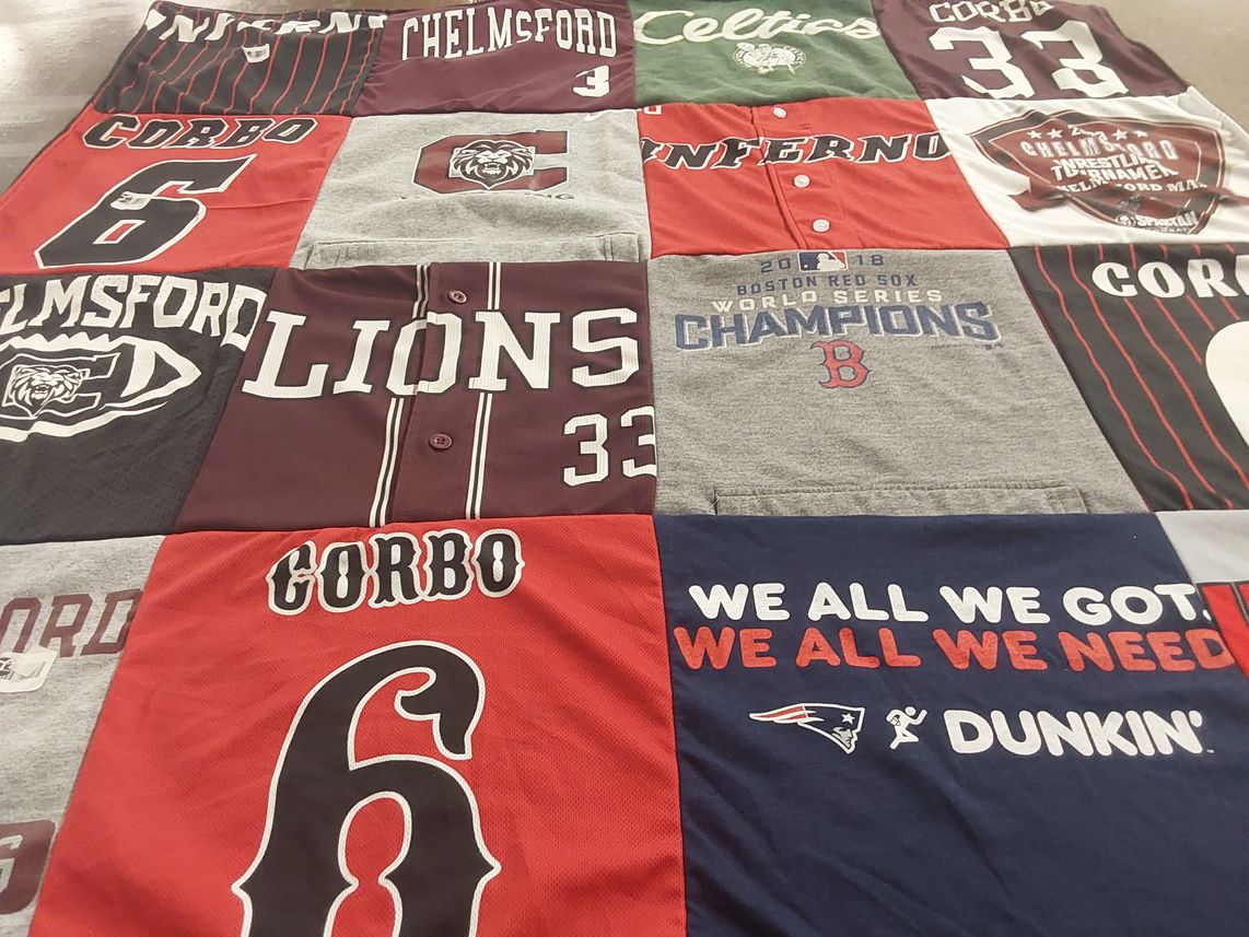 T-shirt quilt featuring boston red sox, boston celtics by Stacy from MA
